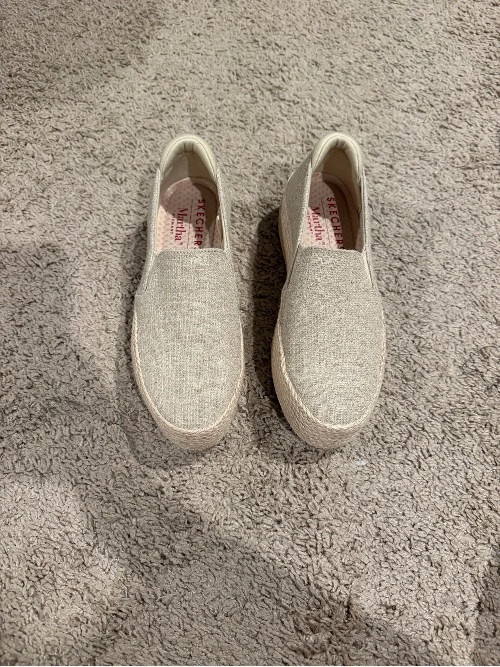 Skechers Women's Slip-On Espadrille Sneakers in Light Beige